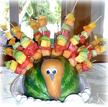 thanksgiving turkey fruit salad