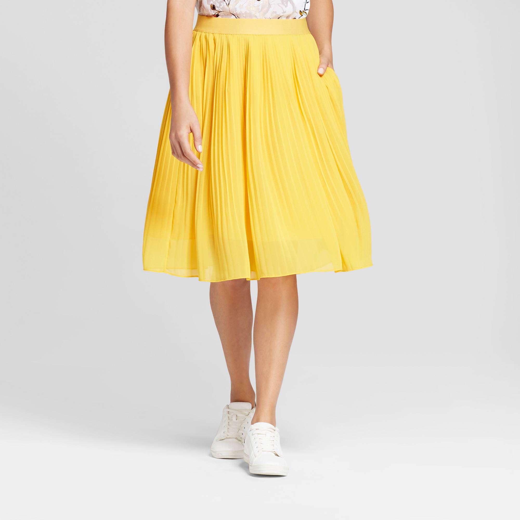 a new day pleated midi skirt