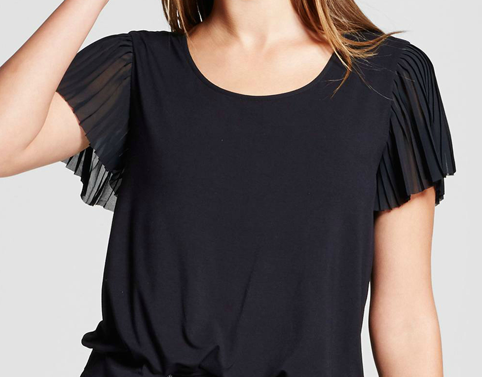 a new day pleated short sleeve blouse