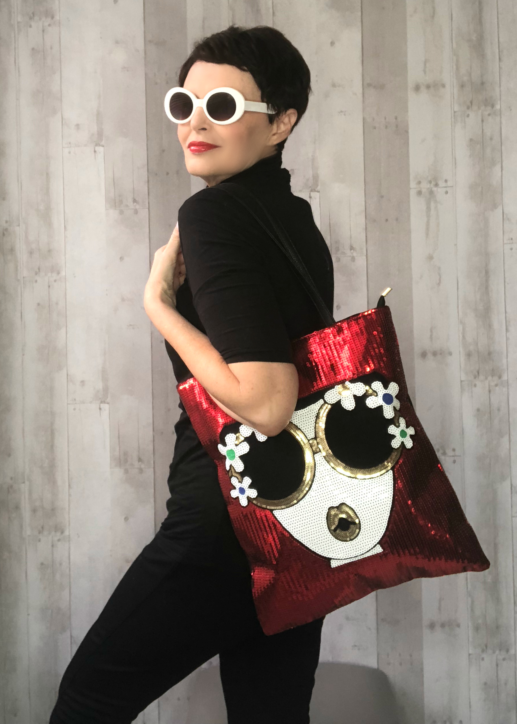 groovy sequin lady tote